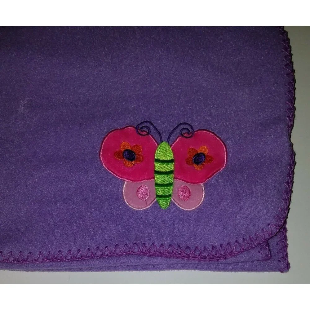 Stephen Joseph Purple Butterfly Baby Blanket Lovey Pink Girl Security Soft AS IS